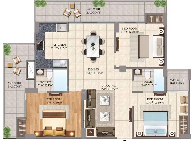 3 BHK Flat in Jai Jagdishpuram Grand Homz in Raj Nagar Extension, Ghaziabad - Image 922754
