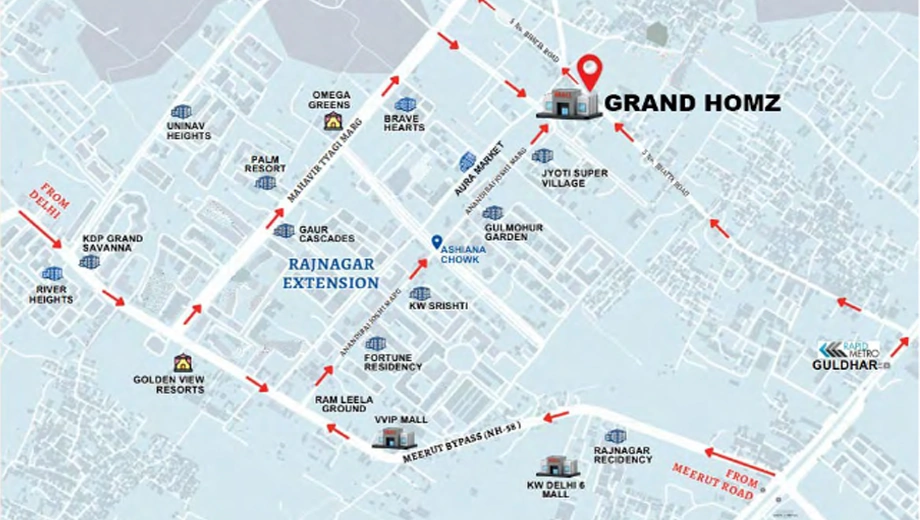 Location of Jai Jagdishpuram Grand Homz - Image 413639