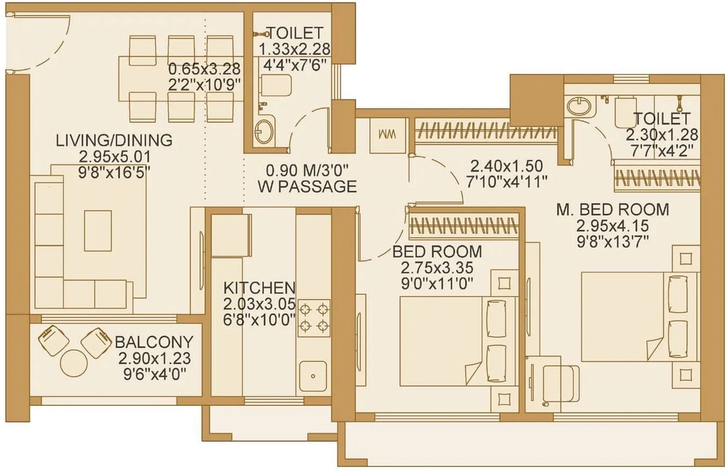 2 BHK Flat in Dosti 604 in Wagle Estate, Thane - Image 922763