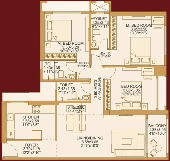 3 BHK Flat in Dosti 604 in Wagle Estate, Thane - Image 922765