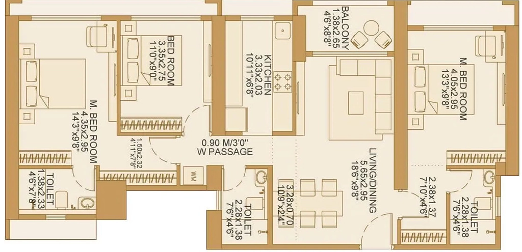 3 BHK Flat in Dosti 604 in Wagle Estate, Thane - Image 922764