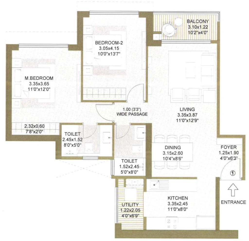 2 BHK Flat in L&T Crestoria Estate in Panvel, Navi Mumbai - Image 922831