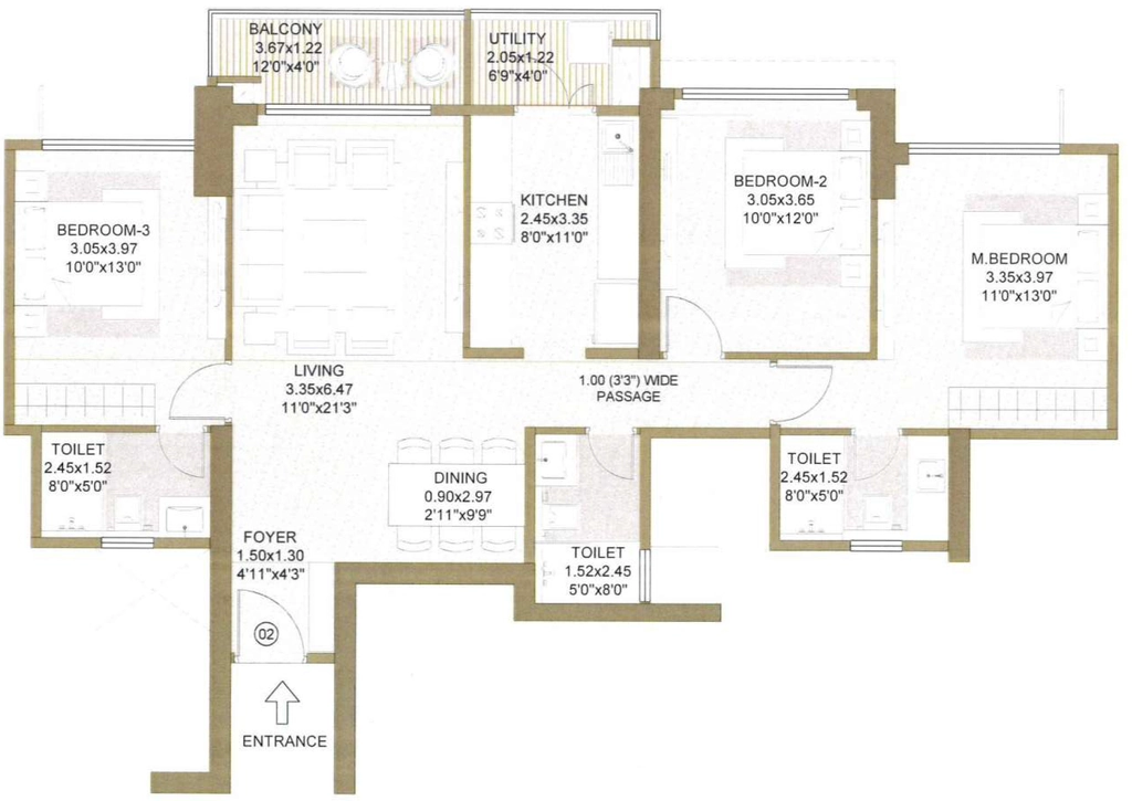 3 BHK Flat in L&T Crestoria Estate in Panvel, Navi Mumbai - Image 922832