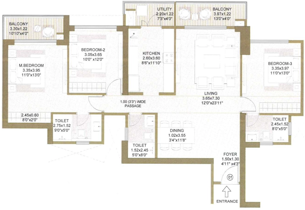 3 BHK Flat in L&T Crestoria Estate in Panvel, Navi Mumbai - Image 922833