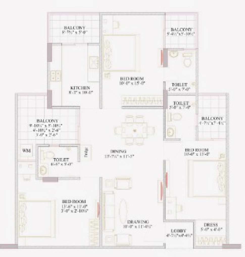 3 BHK Flat in Chordias Gulmohar Heights in Vaishali Nagar Extension, Jaipur - Image 922769