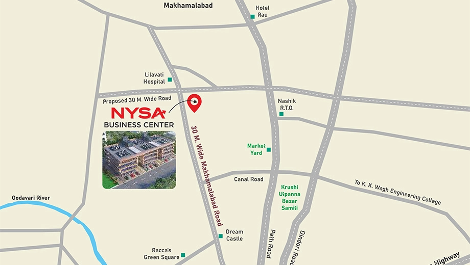Location of Nysa Business Center in Makhmalabad, Nashik - Image 413822