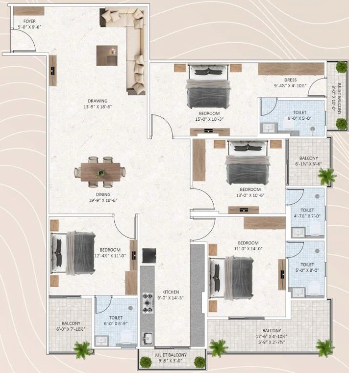 4 BHK Flat in Shree Green Heights in Mansarovar, Jaipur - Image 922782