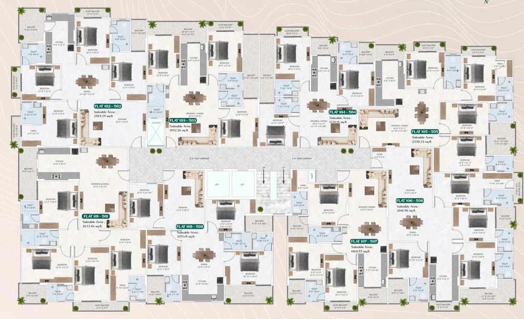 Floor Plan of Shree Green Heights in Mansarovar, Jaipur - Image 413712