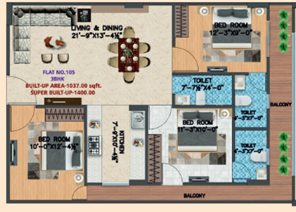 3 BHK Flat in RK The Veranda in Sirsi Road, Jaipur - Image 922804