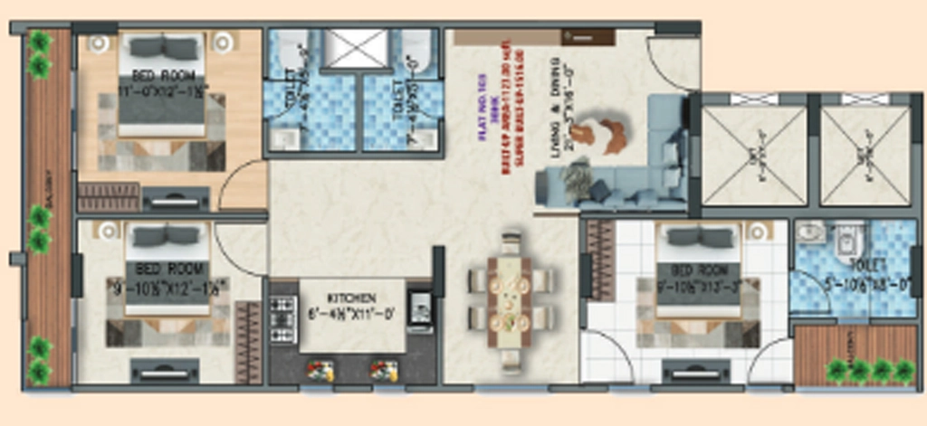 3 BHK Flat in RK The Veranda in Sirsi Road, Jaipur - Image 922805