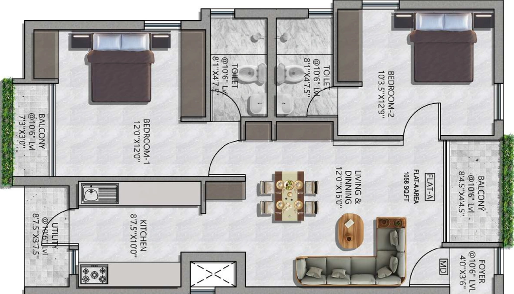 2 BHK Flat in SriHarii Avantara in Avadi, Chennai - Image 922814