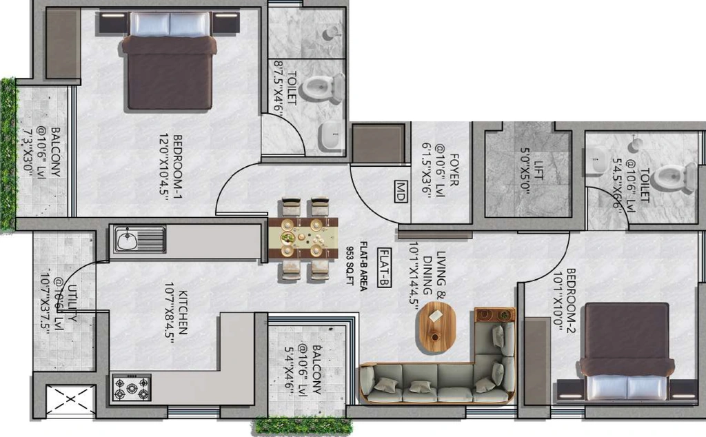 2 BHK Flat in SriHarii Avantara in Avadi, Chennai - Image 922813
