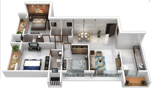 3 BHK Flat in Yosh Empire in Boisar West, Palghar - Image 922829
