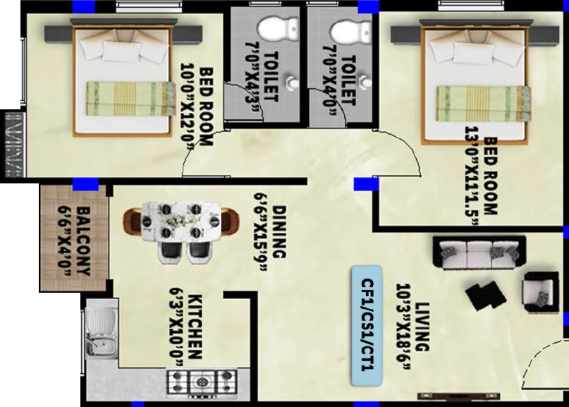 2 BHK Flat in Mithun Sunview in Nanmangalam, Chennai - Image 922839
