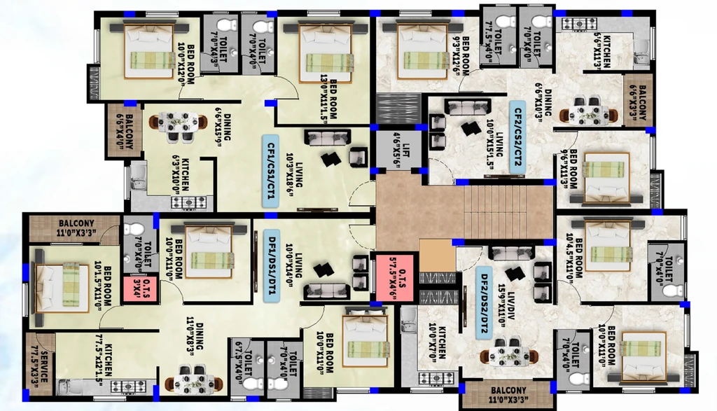 Floor Plan of Mithun Sunview in Nanmangalam, Chennai - Image 413827