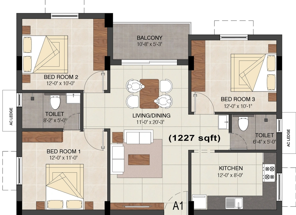 3 BHK Flat in Pearl Evita in Medavakkam, Chennai - Image 922852