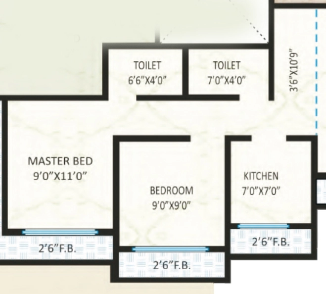2 BHK Flat in Paramount Enclave Phase 1 in Palghar, Palghar - Image 922857