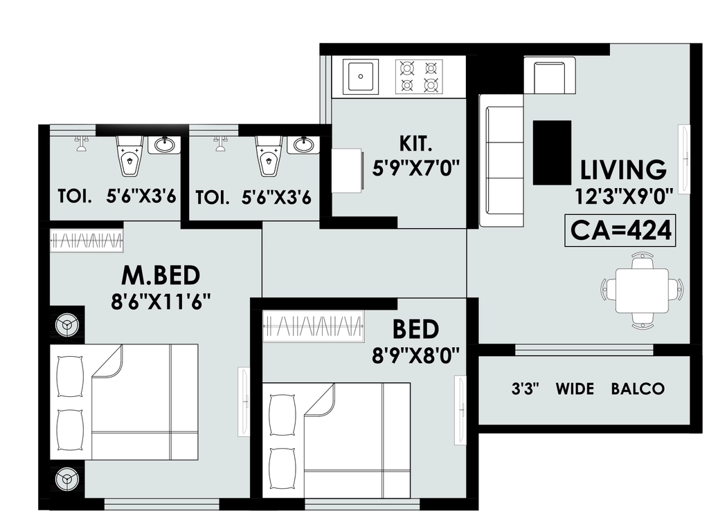 2 BHK Flat in Irasa Park in Palghar, Palghar - Image 922873