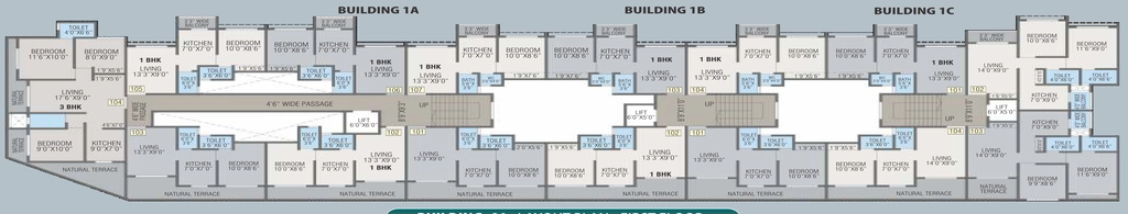 Floor Plan of Om Fair Township Building No 1 in Dhansar, Palghar - Image 413922