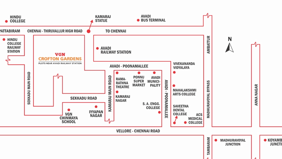Location of VGN Crofton Gardens in Avadi, Chennai - Image 413986
