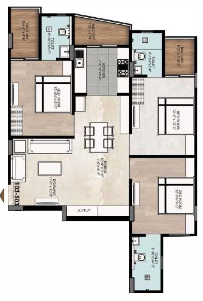 3 BHK Flat in AG Park View in Mansarovar, Jaipur - Image 922938