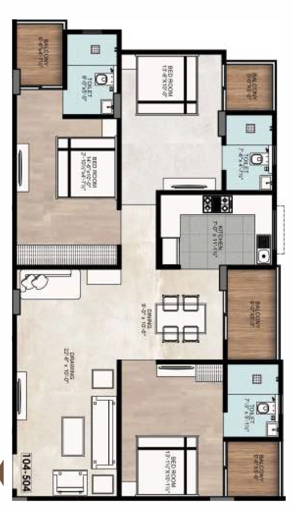 3 BHK Flat in AG Park View in Mansarovar, Jaipur - Image 922940