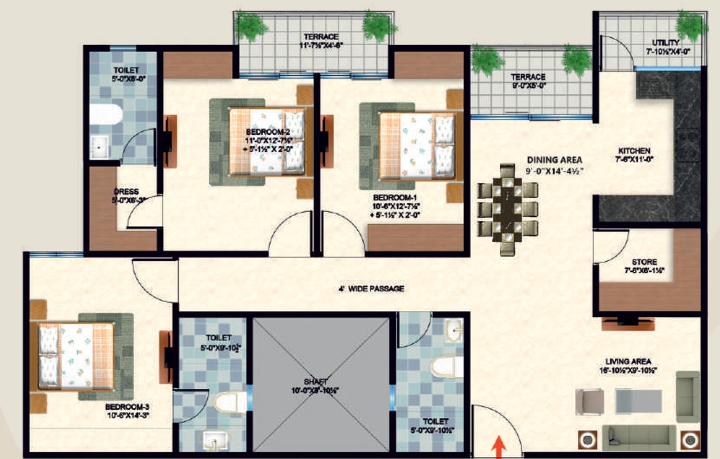 3 BHK Flat in Chordias Eraya in Mansarovar, Jaipur - Image 922943