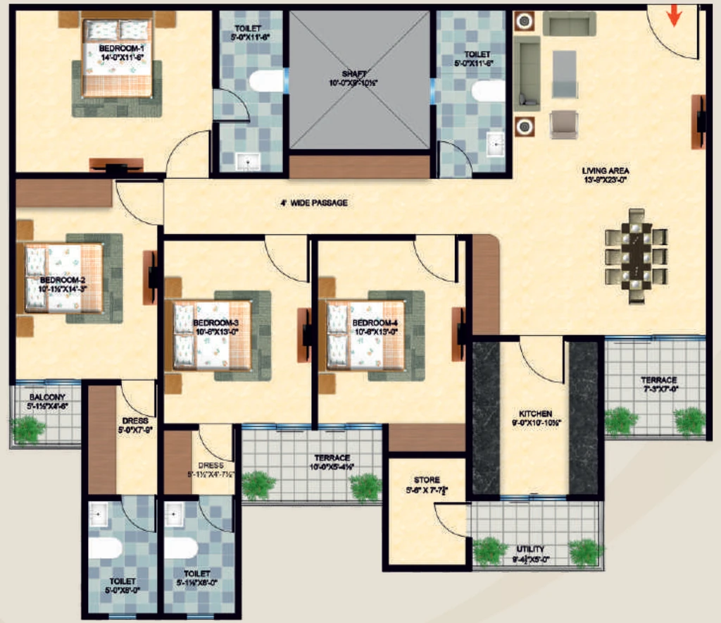 4 BHK Flat in Chordias Eraya in Mansarovar, Jaipur - Image 922944
