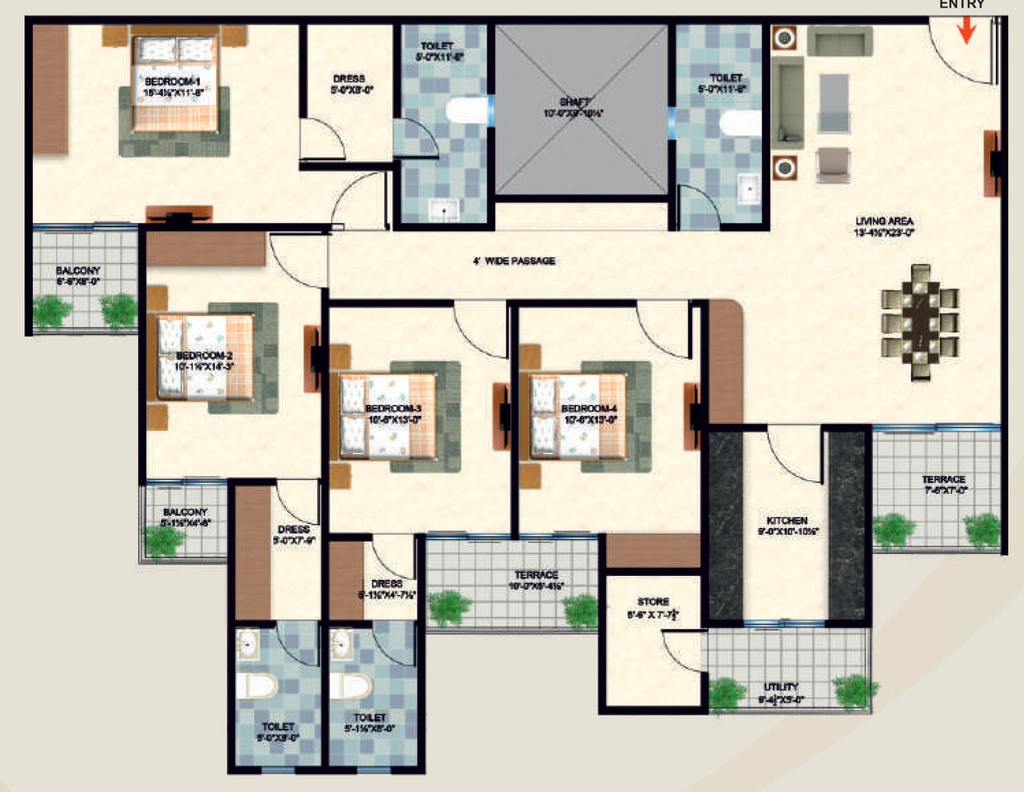 4 BHK Flat in Chordias Eraya in Mansarovar, Jaipur - Image 922945