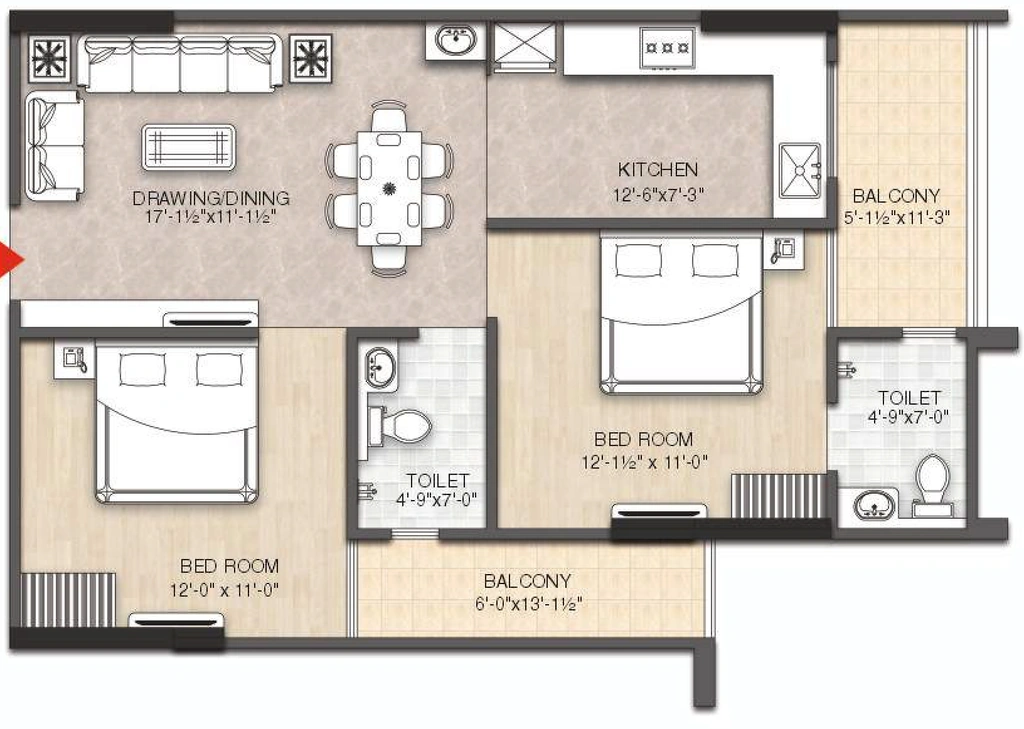 2 BHK Flat in Reliant Felecia in Mansarovar, Jaipur - Image 922954