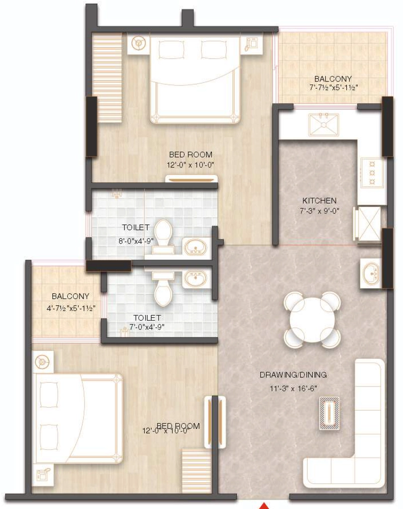 2 BHK Flat in Reliant Felecia in Mansarovar, Jaipur - Image 922952