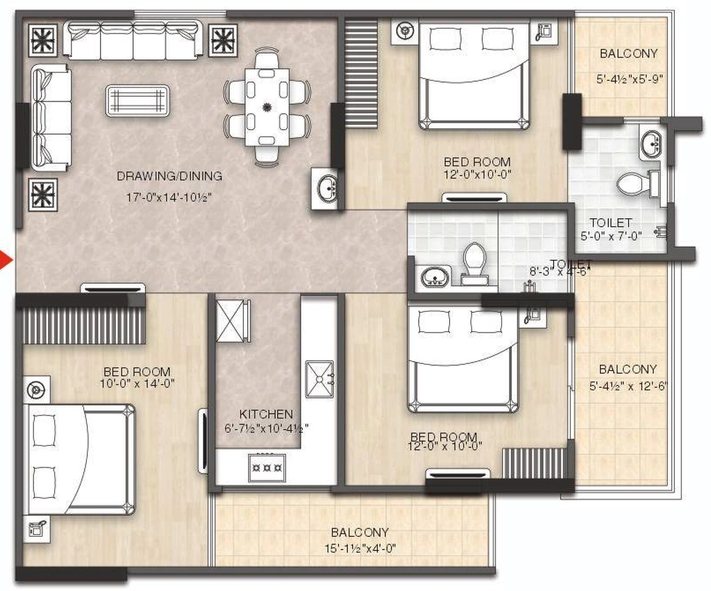 3 BHK Flat in Reliant Felecia in Mansarovar, Jaipur - Image 922955