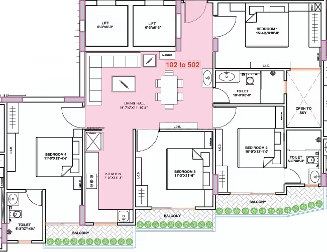 4 BHK Flat in Siddhi Fortune Palace in Mansarovar, Jaipur - Image 922958