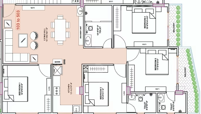 4 BHK Flat in Siddhi Fortune Palace in Mansarovar, Jaipur - Image 922959