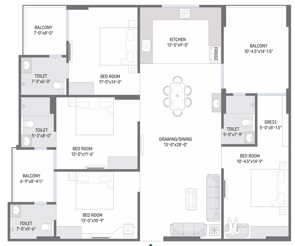 4 BHK Flat in KDMS Skywalk in Mansarovar, Jaipur - Image 922962