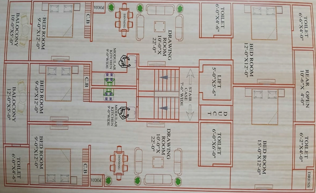 Floor Plan of Maa Reasidency in NH 24, Ghaziabad - Image 414081