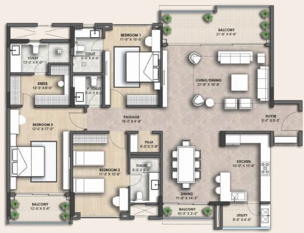 3 BHK Flat in Mahima Ecovista in Tonk Road, Jaipur - Image 922968