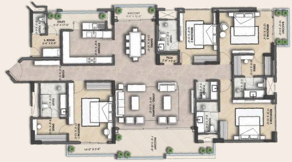 4 BHK Flat in Mahima Ecovista in Tonk Road, Jaipur - Image 922970