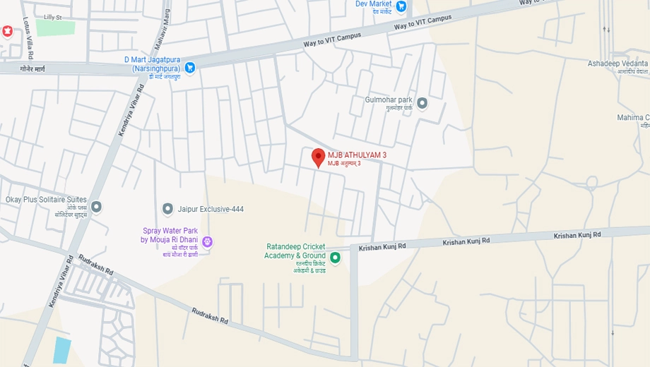 Location of MJB Athulyam 3 in Jagatpura, Jaipur - Image 414099
