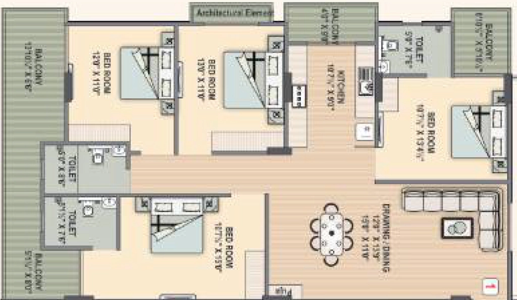 4 BHK Flat in Siddhi Nakshatra in Mansarovar, Jaipur - Image 922977
