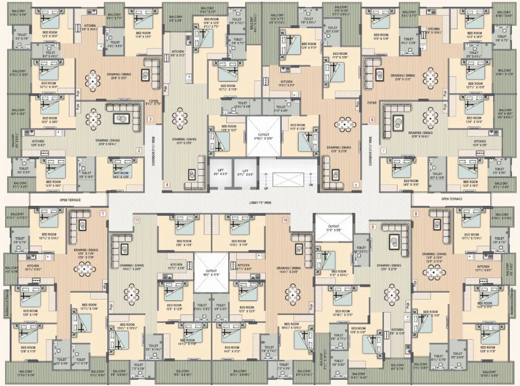 Floor Plan of Siddhi Nakshatra in Mansarovar, Jaipur - Image 414107