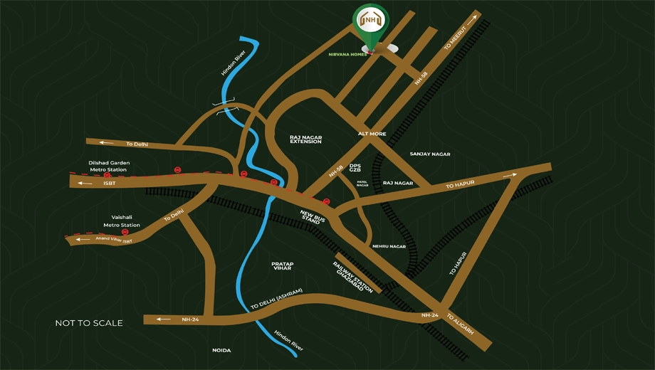 Location of Nirvana Homes in Raj Nagar Extension, Ghaziabad - Image 414121