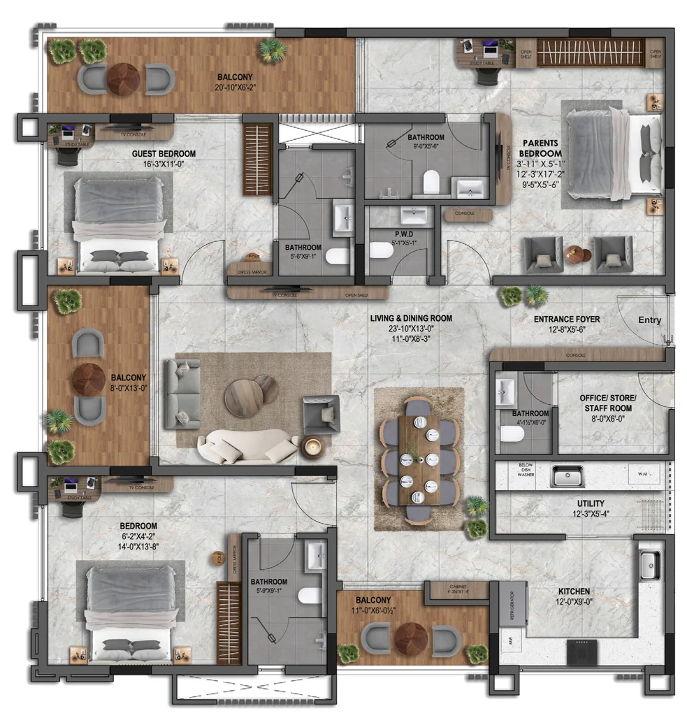 3 BHK Flat in Kuldhara Royal Retreat in Vaishali Nagar, Jaipur - Image 922991