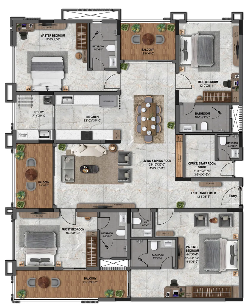 4 BHK Flat in Kuldhara Royal Retreat in Vaishali Nagar, Jaipur - Image 922992