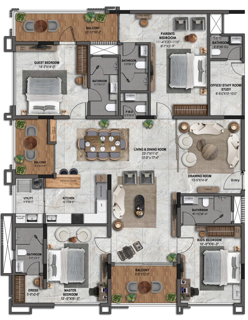 4 BHK Flat in Kuldhara Royal Retreat in Vaishali Nagar, Jaipur - Image 922993