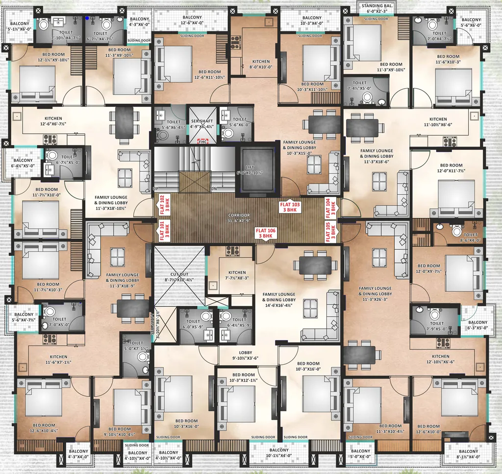 Floor Plan of Shree SB Heights 3 in Mansarovar, Jaipur - Image 414175