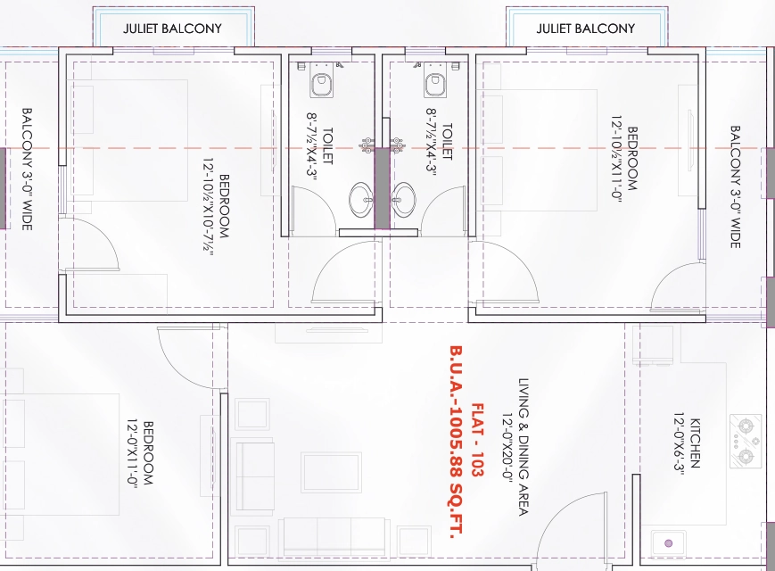 3 BHK Flat in Shyam The Royal Crown in Jagatpura, Jaipur - Image 922997
