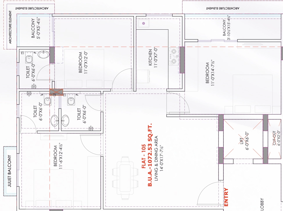 3 BHK Flat in Shyam The Royal Crown in Jagatpura, Jaipur - Image 922998