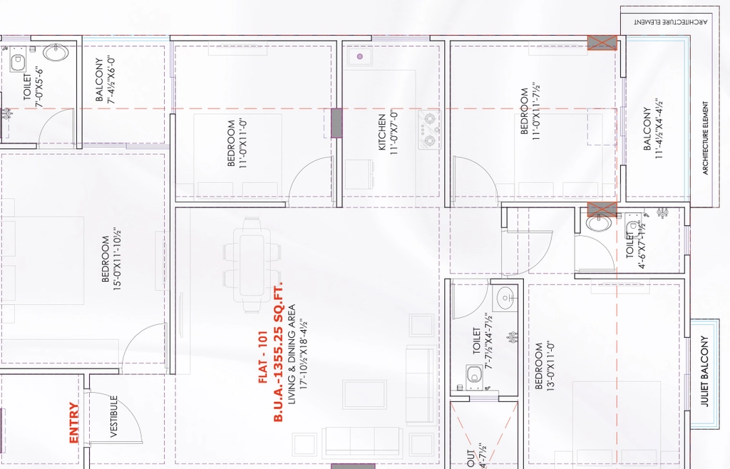 4 BHK Flat in Shyam The Royal Crown in Jagatpura, Jaipur - Image 922999