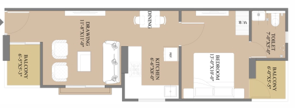 1 BHK Flat in Unicorn The Status in Jagatpura, Jaipur - Image 923001